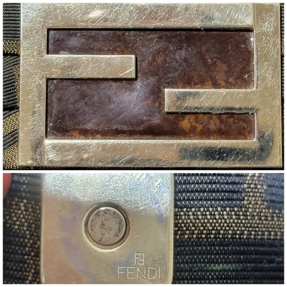 Authentic Fendi Baguette Mia Zucca Shoulder Handbag Brown - Picture 10 of 16